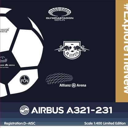 HYJLwings Lufthansa Airlines For Airbus A321 D-AISC Football Nose 1/400 plane