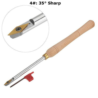 Wood Turning Tool Wood Handle Titanium Coated Carbide Insert Cutter Round Shank