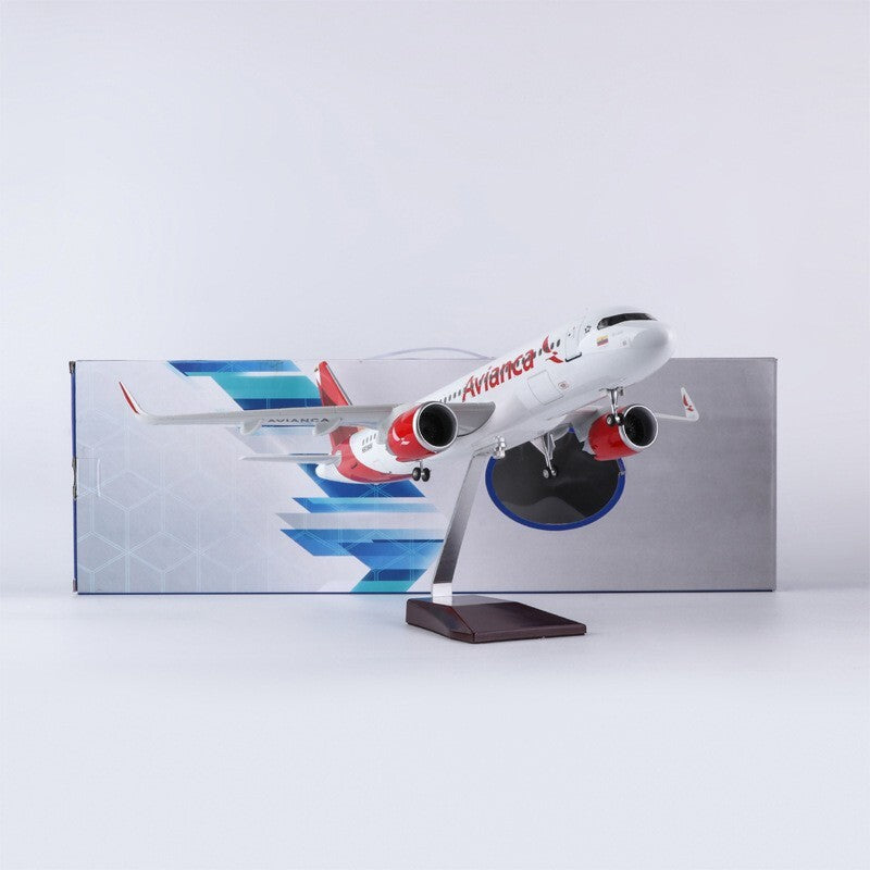 1/80 Columbia Avianca A320neo Passenger Plane Model Airplane W/Sound Light Stand