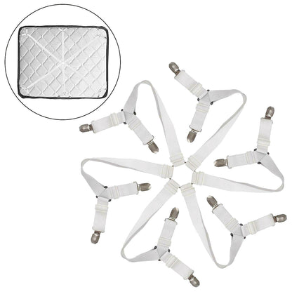 3 Way 6 Sides Bed Sheet Clips Gripper Fastener Suspender Elastic Mattress Holder