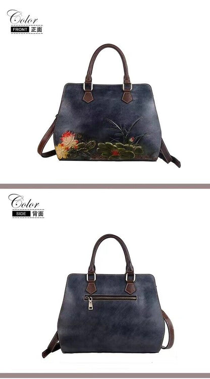 High quality Leather Glam Girls Slim Expandable Leather Shoulder Tote Bag