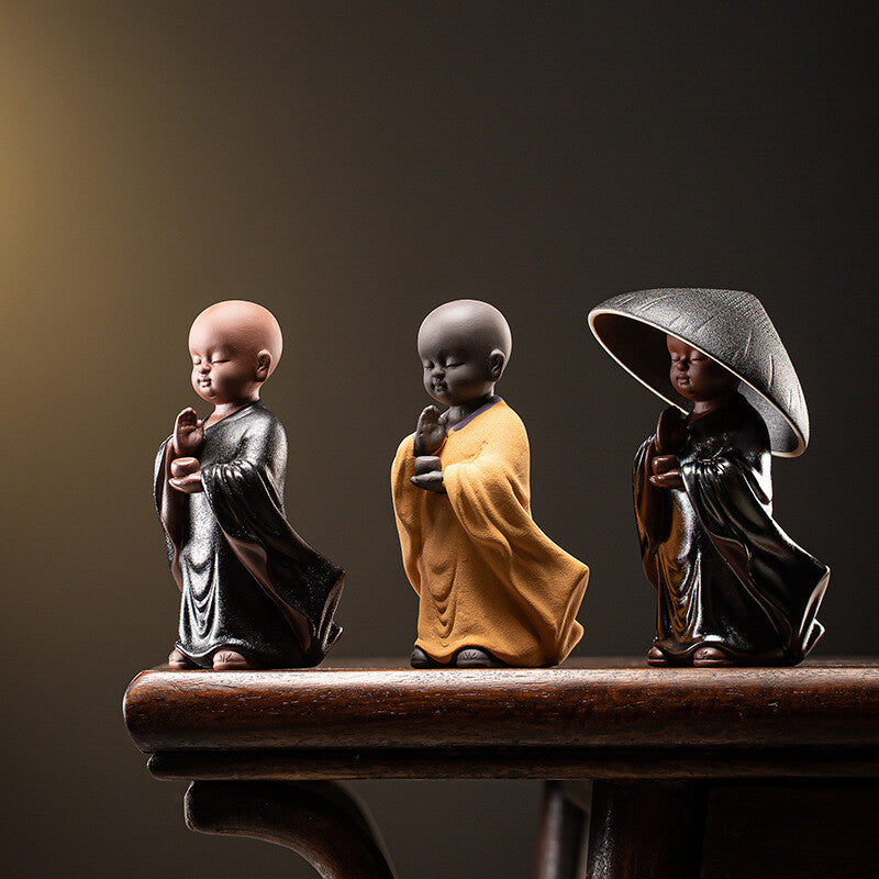 New Real Yixing Zisha Tea Pet Creative House Warming Gift Monk Statue Filter