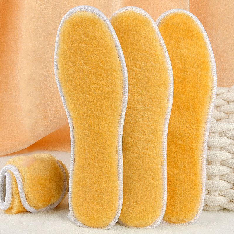 Warm Heated Insole Fur Thermal Felt Thicken Men Women Winter Breathable Shoe Pad