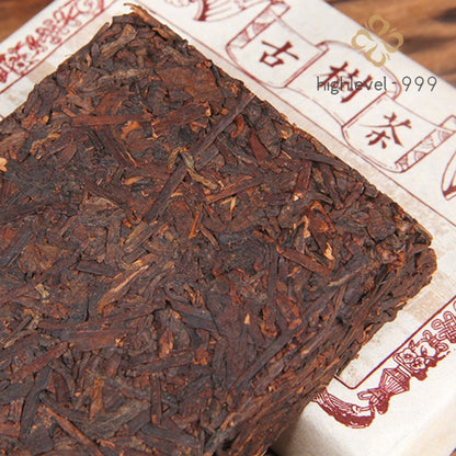 250g Ripe Puer Tea Brick Bulangshan Menghai Yunnan Camphor Aroma Aged Tea