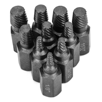 10Pcs Screw Extractor Kit Alloy Steel Damaged Screw Remover Easy Out Drill Bits