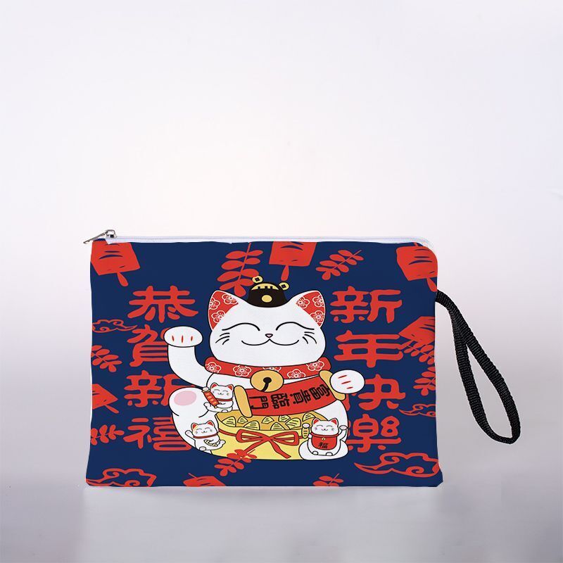 Cosmetic Bag Digital Printing Traveling Storage Purse Zipper Jacquard Pouch 1 PC