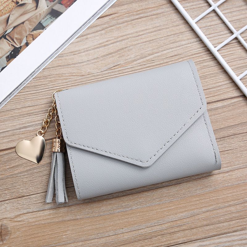 Fringed Wallet Synthetic Leather Three Fold Purse Card Purse Change Bags Pouches
