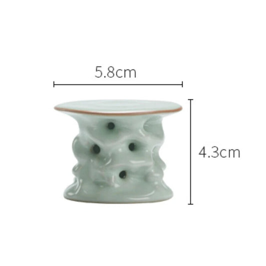 Azure Ru Kiln Porcelain Teapot Cover Base Handmade Ceramic Teapot Lid Holder