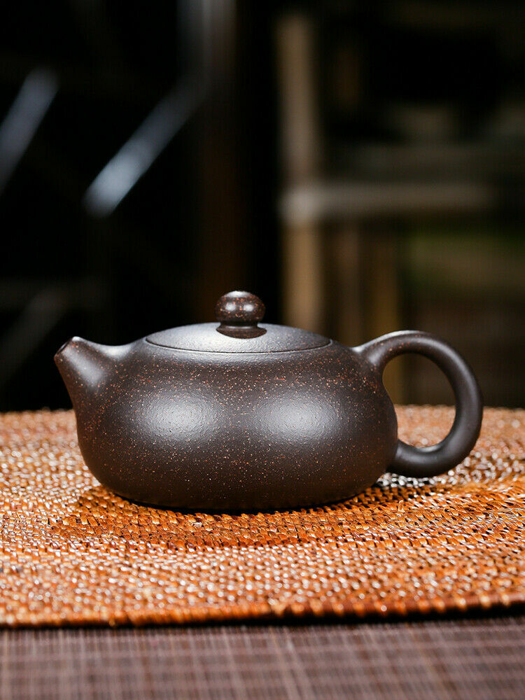 Marked Xishi Tea Pot Real Yixing Zisha Black Galaxy Clay Pot Handmade Ball Holes