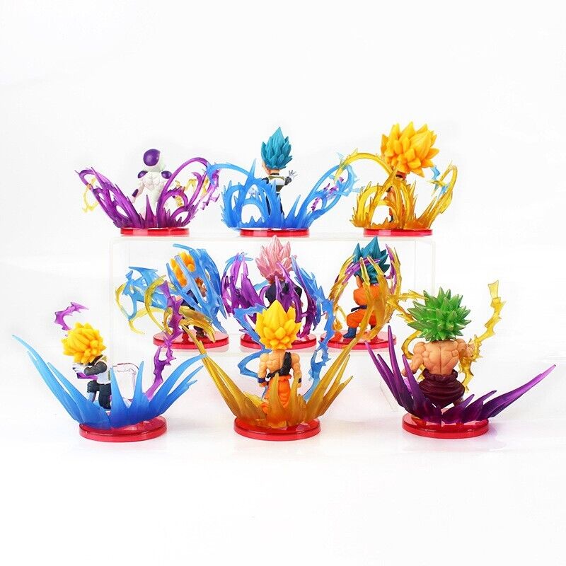 9pcs Dragon Ball Z Super Saiyan Son Goku Vegeta Freezer Broli Action Figure Set