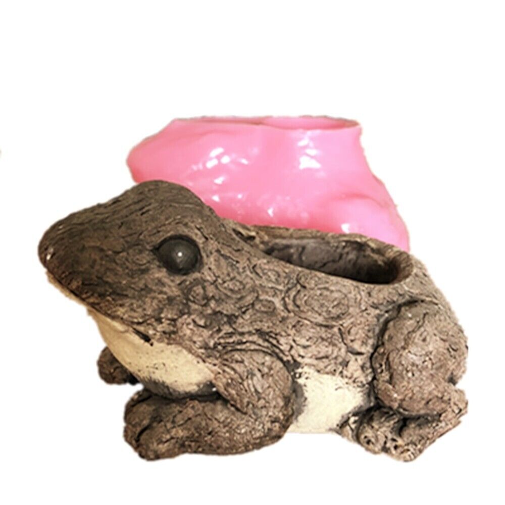 Resin Molds Silicone 3D Frog Vase Planter Concrete Pot DIY Clay Crafts 14x10x7cm