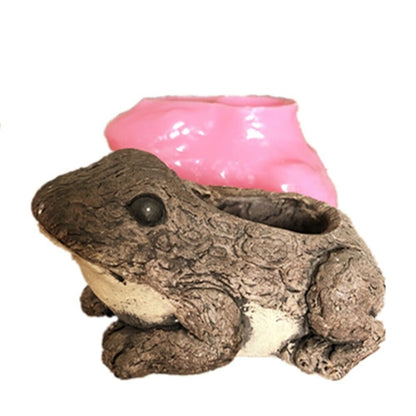 Resin Molds Silicone 3D Frog Vase Planter Concrete Pot DIY Clay Crafts 14x10x7cm