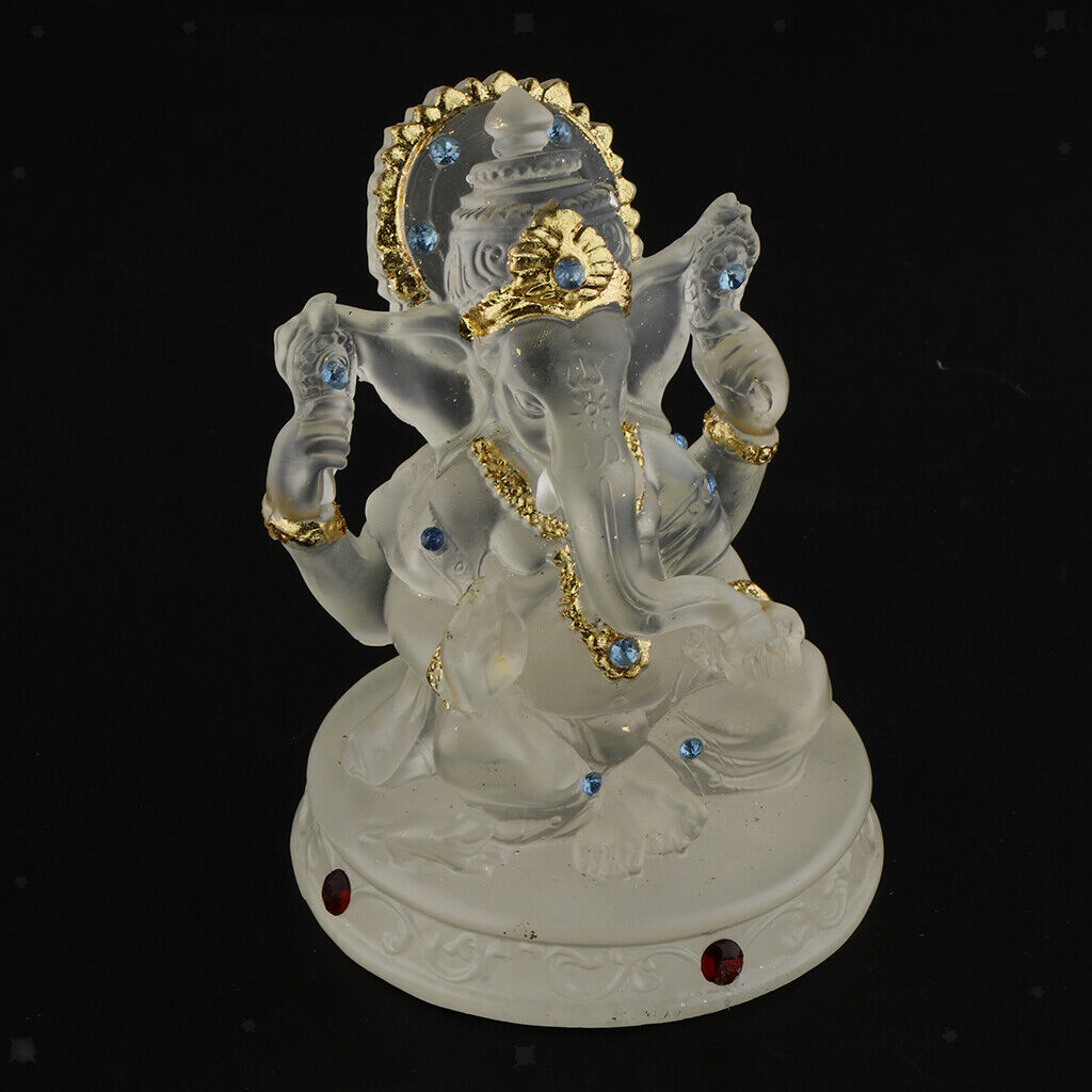 Blessing Statue Lord Ganesh Elephant God Resin Small Sculpture Ornament