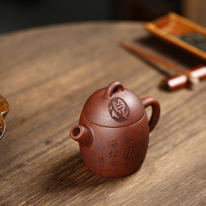 Full Handmade Tea Pot Marked Chinese Real Yixing Zisha Purple Clay Master Pots