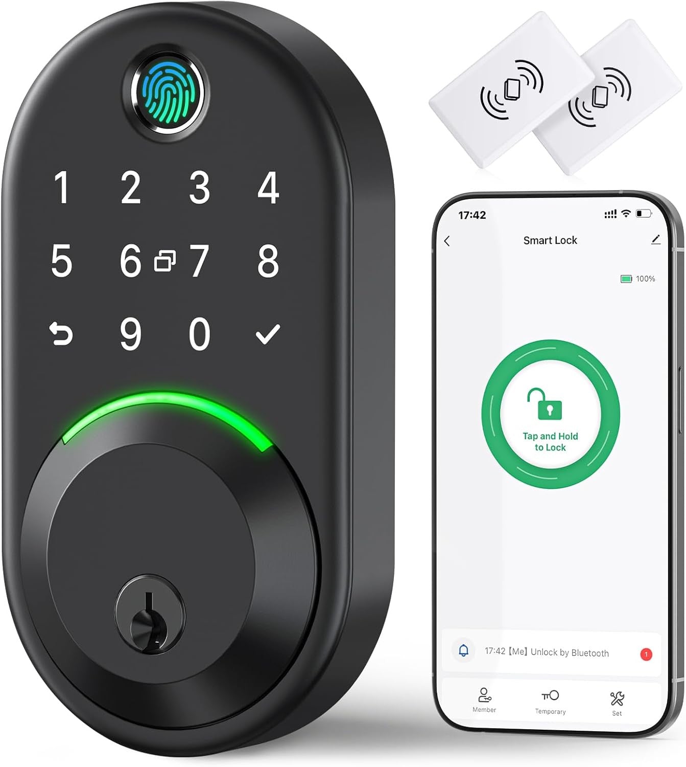 Smart Deadbolt Door Lock with Keypad: Fingerprint Keyless Entry Deadbolt,Digital