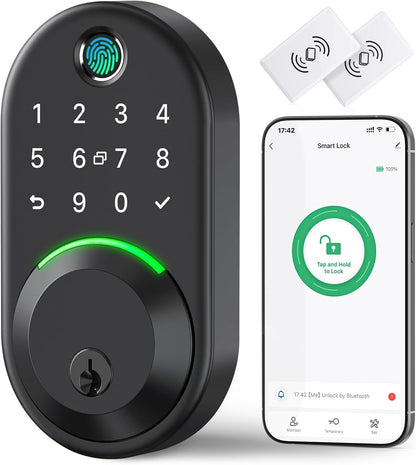 Smart Deadbolt Door Lock with Keypad: Fingerprint Keyless Entry Deadbolt,Digital