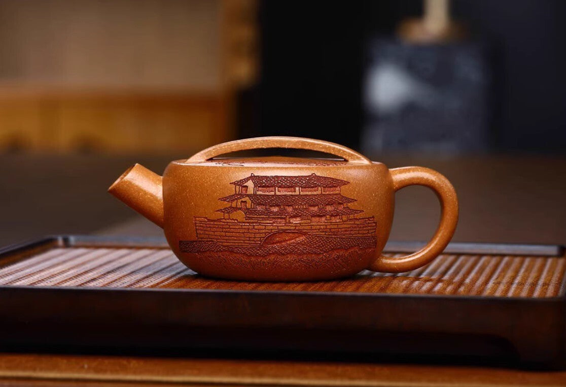 200cc chinese Yixing Handmade Zisha teapot JiangPoNi YiPian Wa Gongfu Tea Pot