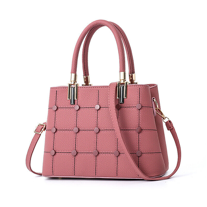 Fashion Women Lady PU Leather Handbag Rivet Purse Shoulder Satchel Messenger Bag
