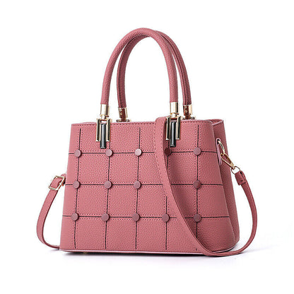 Fashion Women Lady PU Leather Handbag Rivet Purse Shoulder Satchel Messenger Bag
