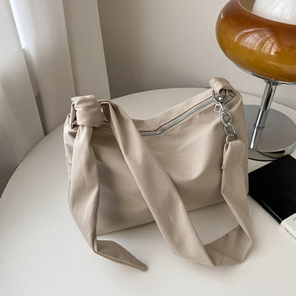 Knotted Straps Underarm Bag Large Capacity Nylon Handbag Crossbody Shoulder Bag