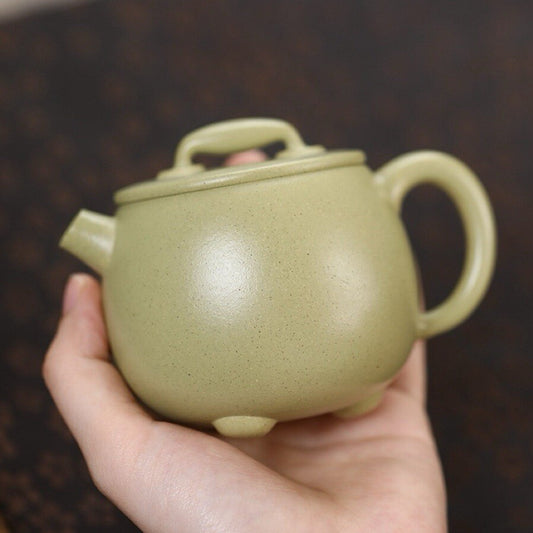 190cc Yixing Zisha Green Clay Original Lvni Handmade Puer Teapot By Fang Qinjun