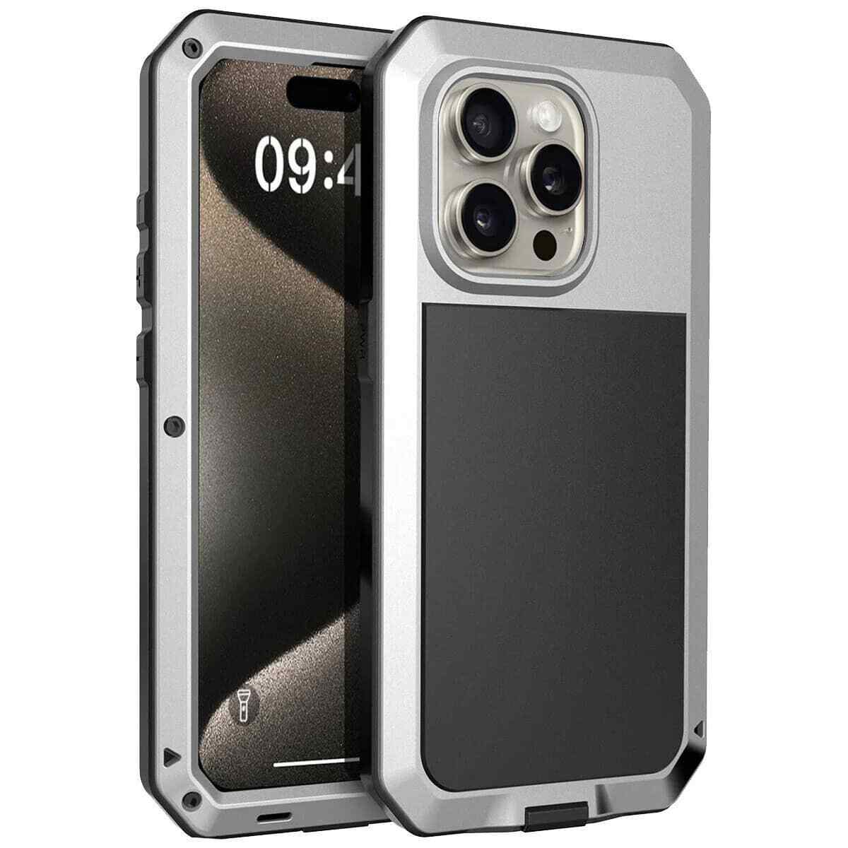Heavy Duty Protection Armor Metal Case for iPhone 17 16 15 14 13 12 11 Pro Max