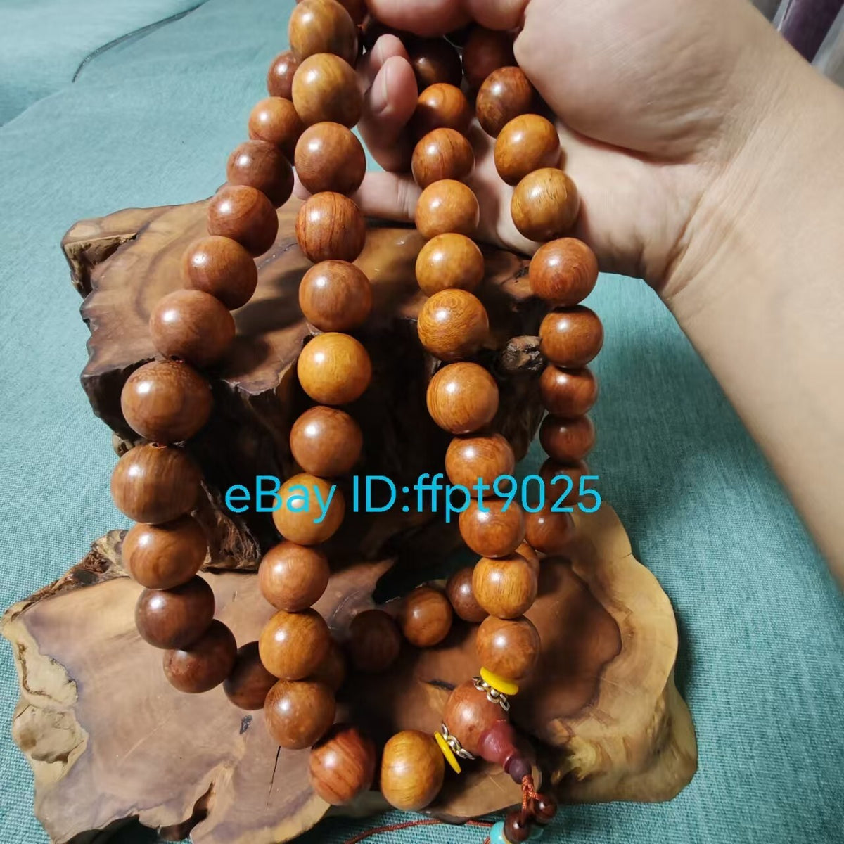 20mm*59 Natural Wood Prayer Beads Shaolin Temple Buddha Blessing Lucky Necklace