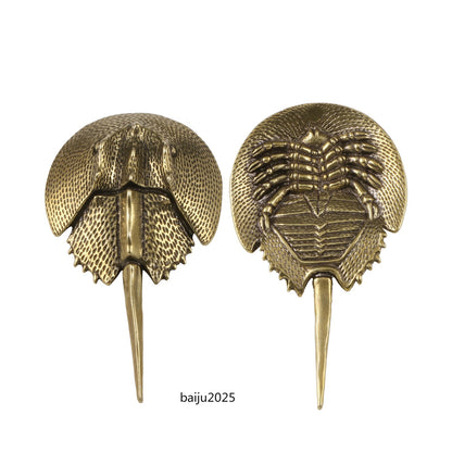Chinese Brass Ornament Ancient Marine Life Collection Horseshoe Crab art Statue