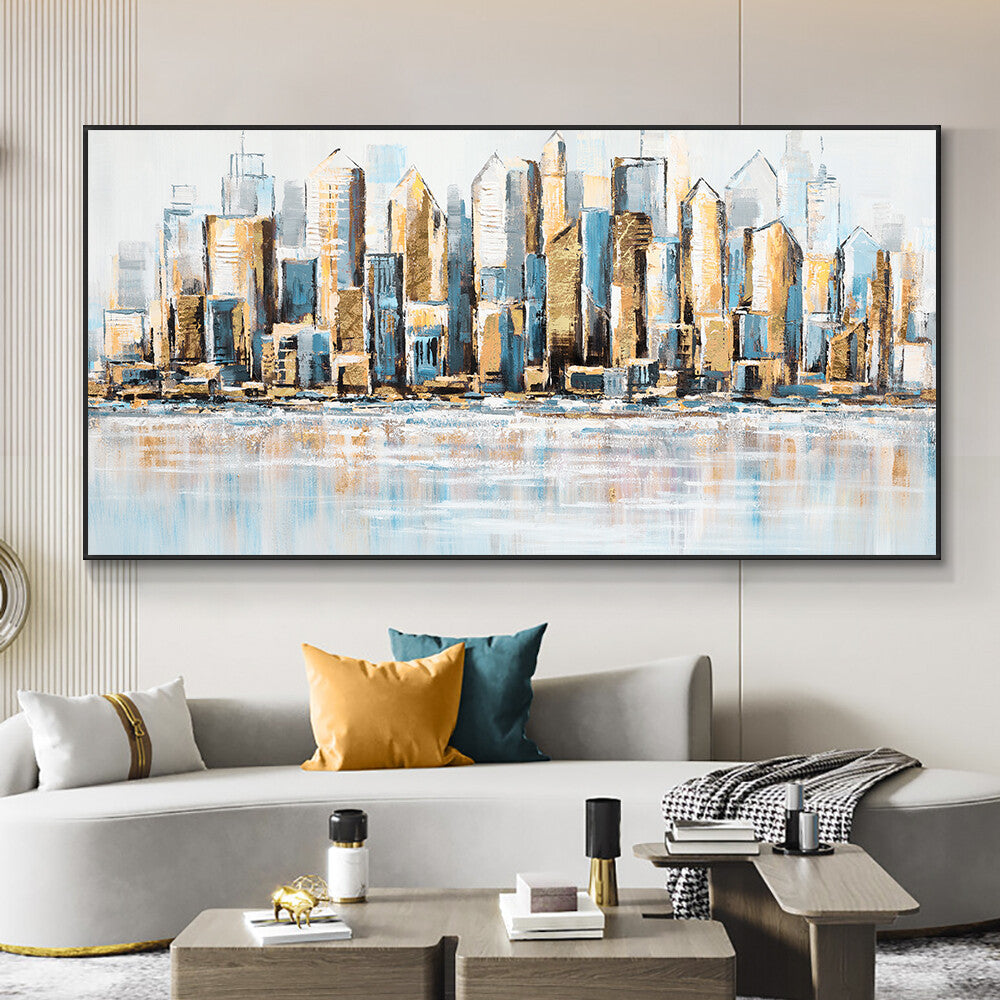 Building Painting Hand Painted Oil Painting On Canvas Modern Wall Art