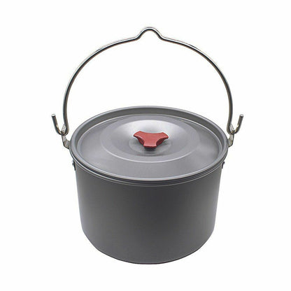 Campfire Pot Tableware Big Capacity Aluminum Alloy Camping Cooking Picnic 21*14