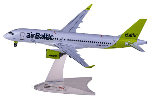 1:200 Herpa airBaltic AIRBUS A220-300 Passenger Plane Diecast Aircraft Model