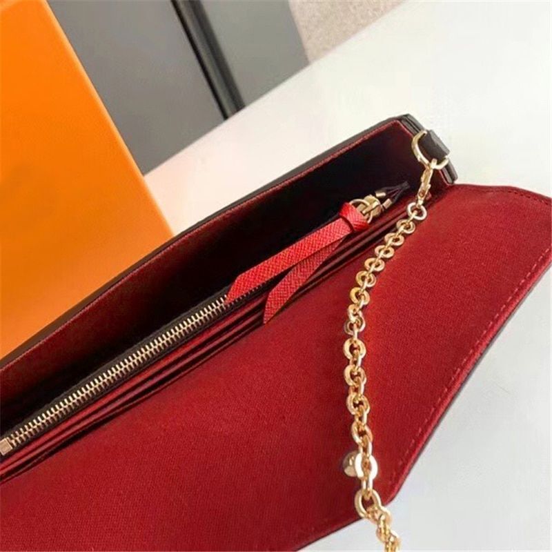 Genuine Leather Shoulder Bag Purse Single Chain Fashion Red/ Pink Messenger Bags