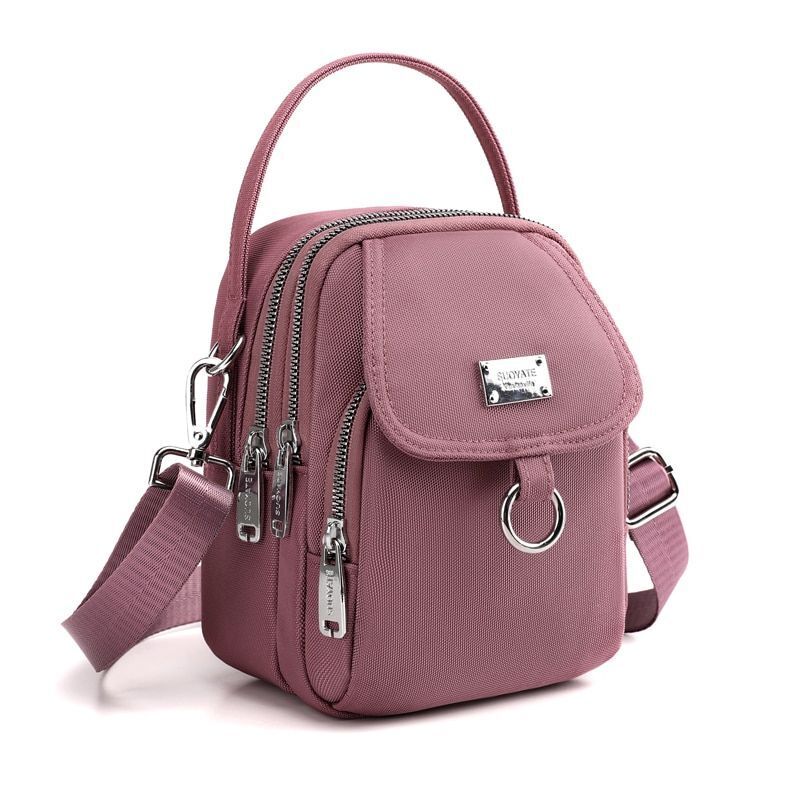 3 Layers Small Handbag Durable Fabric Shoulder Bag Mini Purse Nylon Polyester