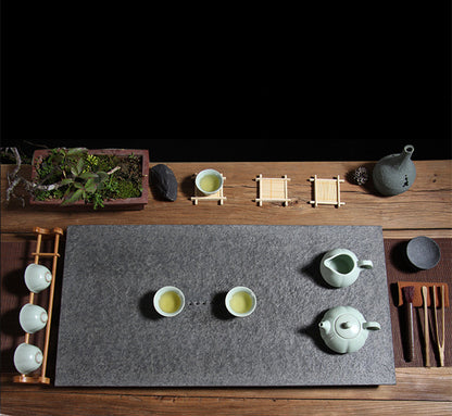 Tea Tray Tea Table Black Stone Serving Tray Nature Stone Simple Pattern Weighted