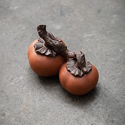 9.5cm Purple Clay Tea Pet Persimmon Tea Color Change Handmade Tea Tray Decor