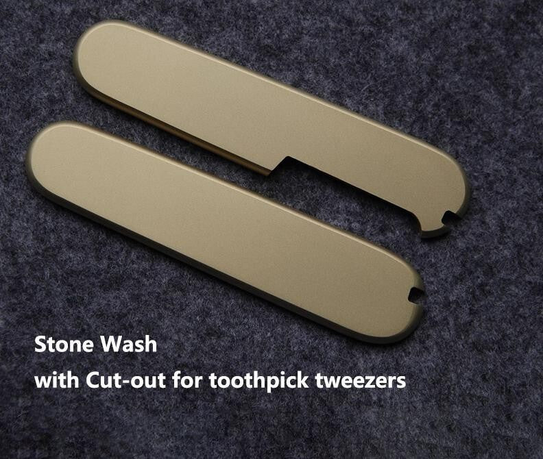 1 Pair Custom Made DIY Brass Handle Scales for 91mm Victorinox Swiss Army Knife