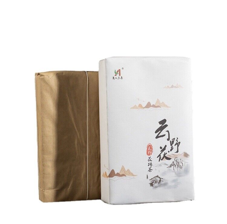 1kg Hunan Anhua Black Tea Aged Tea Hand-built Fu Brick Golden Flower Black Tea