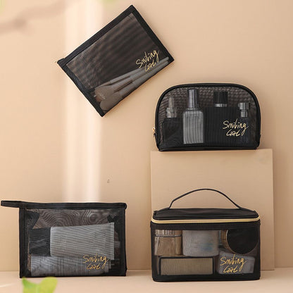 1PC Makeup Bags Cosmetics Mesh Pencil Case Cosmetic Brushes Lipstick Storage Bag