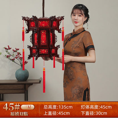 Palace Lantern Carved Wooden Chinese Lantern Balcony Red Outdoor Decoracion