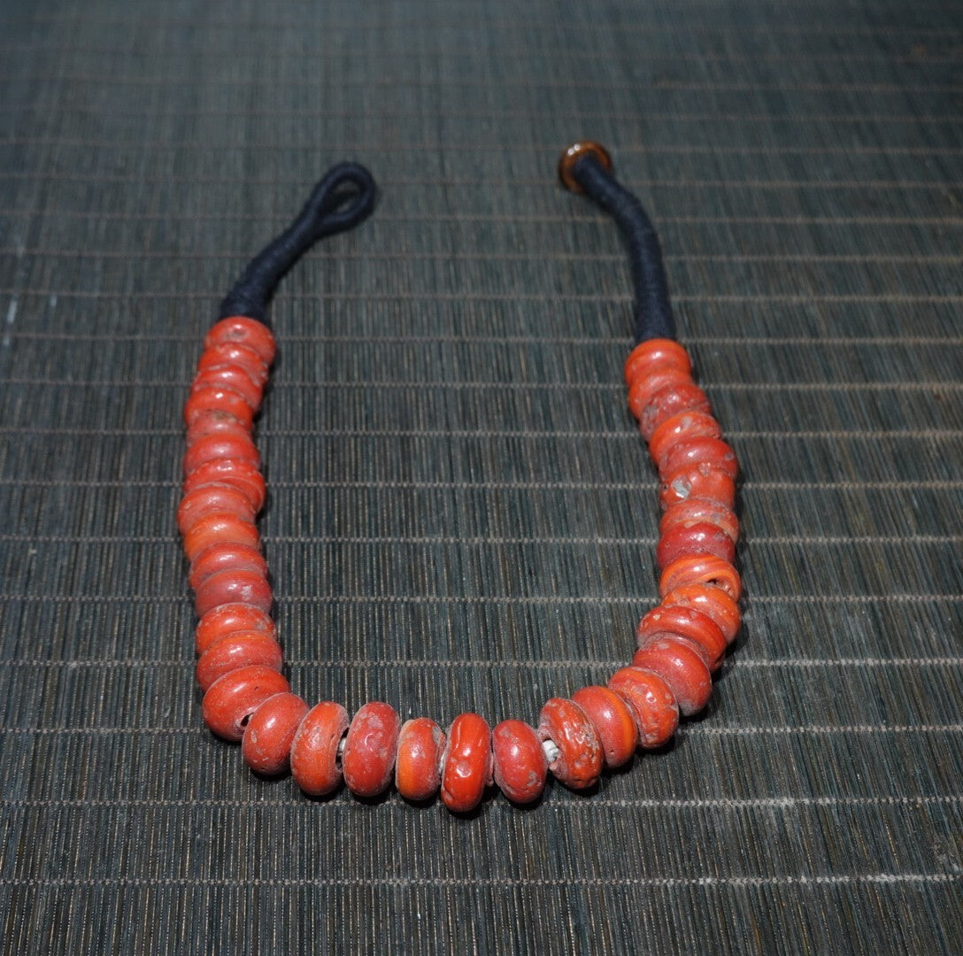 Chinese Old Coral Necklace Decor Collected