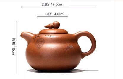 260cc chinese Yixing Handmade Zisha Duan clay Teapot Gourd Hu Tea Pot