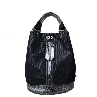 Sequins Leather Laptop Backpack Personality Lock Anti Theft Travel Back Pack 1PC
