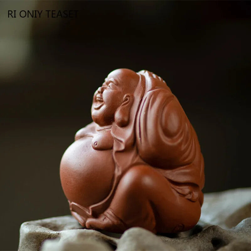 Creativity Buddha Monk Figurine Ornaments Yixing Purple Clay Tea pet Handmade