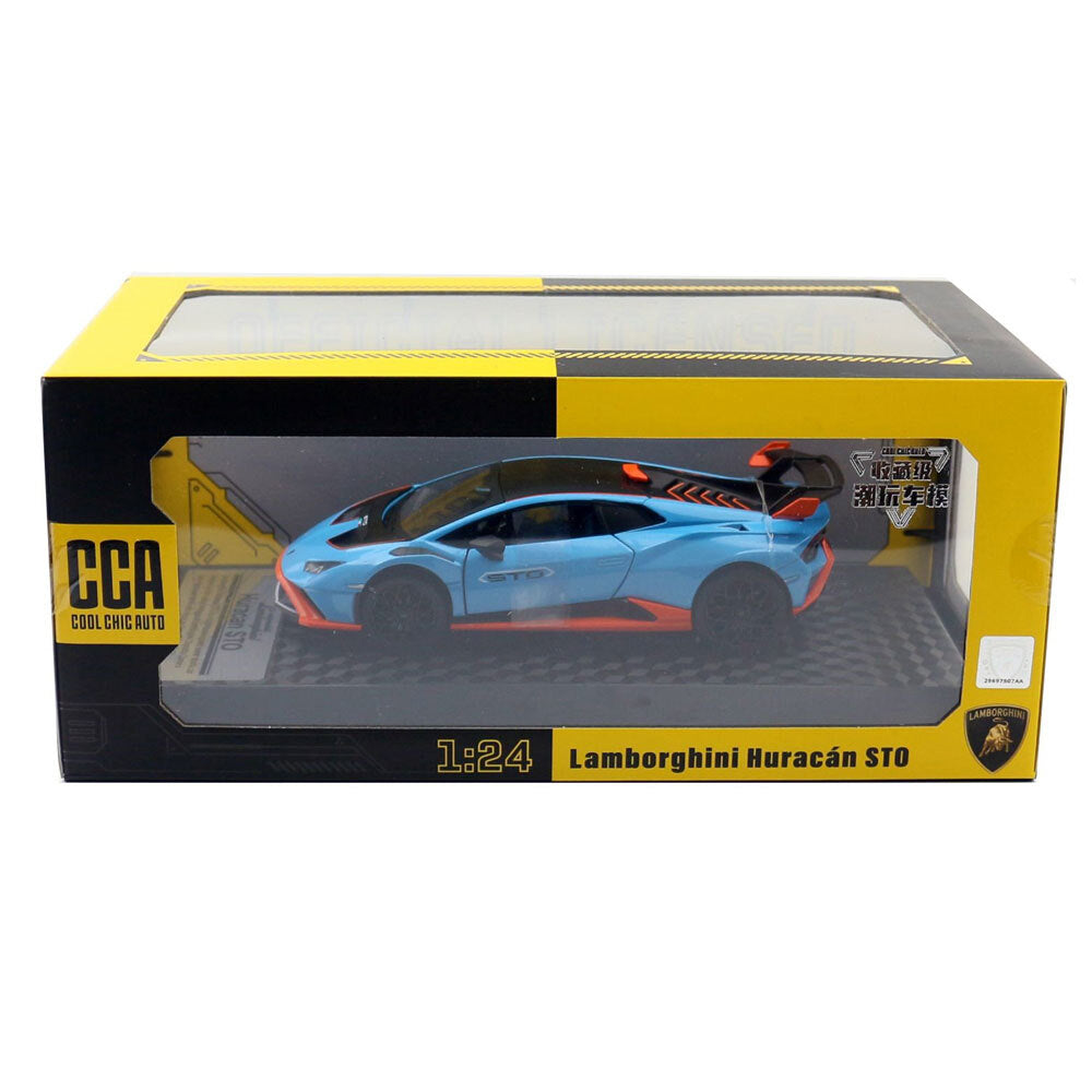 1/24 Lamborghini Huracán STO Model Car Metal Diecast Toy Cars Collection Blue