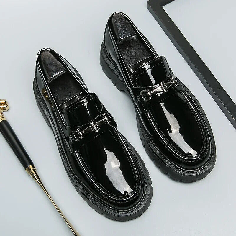 Black Loafers Men Pu Leather Shoes Shoes Handmade Men Dress Shoes
