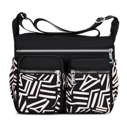 Crossbody Bag Waterproof Nylon Flower Shoulder Messenger Casual Ladies Handbag