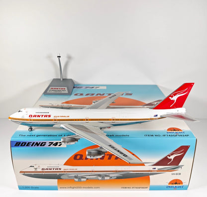 1:200 InFlight QANTAS Boeing 747 VH-ECB Passenger Airplane Diecast Plane Model