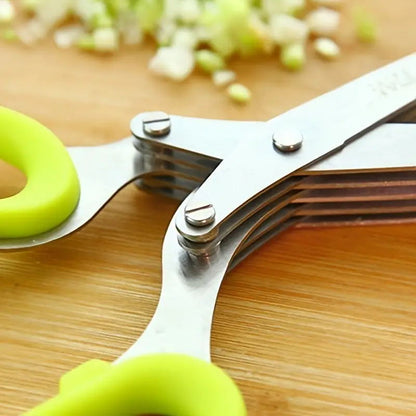 Herb Scissors Set with 5 Blades and Cover - Multipurpose Kitchen Chopping Shear