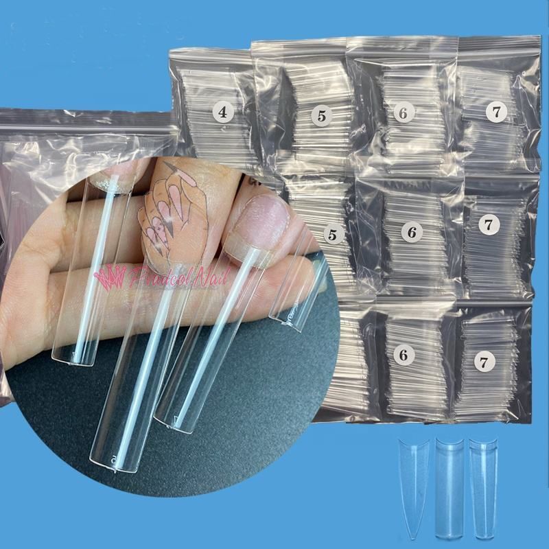 False Nail Art Tip ABS Refill Bag Curve XXL Coffin Square French Manicure 200Pcs