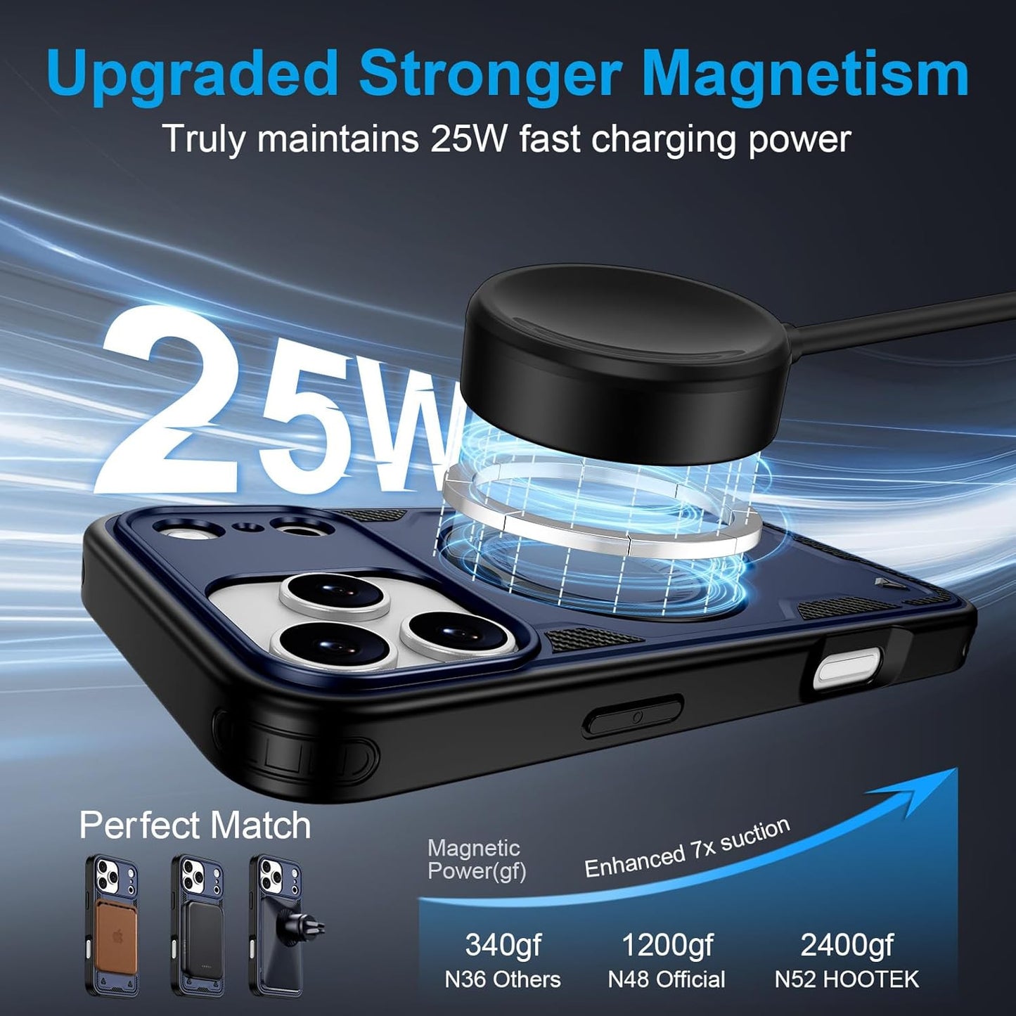 Iphone 17 Pro Max Case with 360° Spin Magnetic Stand Ring Holder, Fit for Mag-Sa